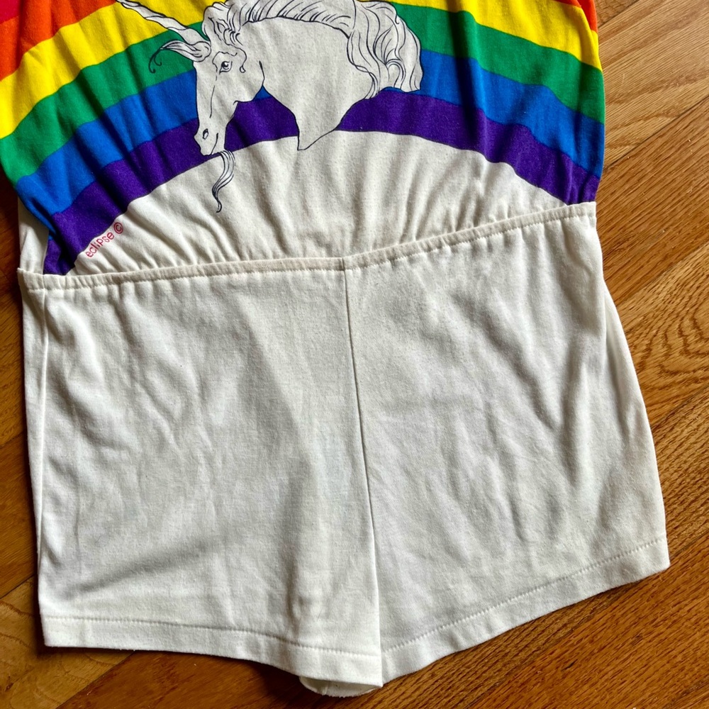 Rare 70s/80s Eclipse Unicorn Rainbow Romper - image 5